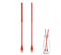 DOETYD 2 Pcs Straw Brushes Reusable Silicone Straws Cleaning Brush Set Extra Long 6mm 8mm Test Tube Brushes Crevice Brush Bendable Travel Drinking Bottle Straw Cleaner for Glass Metal Straw