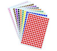 DOETYD 20 Sheets 10 Colored 10mm Round Sticky dots Circle Labels 4080 Grains