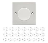 DOETYD 24 Pack Socket Covers for UK Sockets, Child Safety Plug Socket Covers to Protect Babies and Toddlers from Electric Shocks, Easy to Insert, Suitable for Home, Nursery and Travel Use (White)