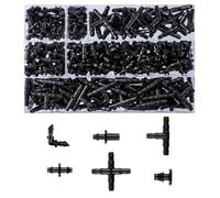 DOETYD 280 Pcs irrigation system kit with 1/4'' tubing, mixed irrigation connectors including barbs, tees, elbows and end plugs, durable garden drip set with leak-resistant irrigation connectors