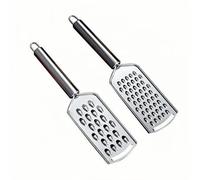 DOETYD 2PCS Cheese Grater for Kitchen with Handle, Stainless Steel Flat Zester Grater, Durable Lemon Zester Grater Perfect for Cheese Garlic Chocolate and More