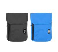 DOETYD 2PCS Neck Pouches Neck Wallet for Women and Men, Secure Neck Wallet and Passport Holder RFID Blocking, Chest Bag for Travel Waterproof Hidden Anti-theft(Blue+Black)