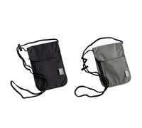 DOETYD 2PCS Neck Pouches Neck Wallet for Women and Men, Secure Neck Wallet and Passport Holder RFID Blocking, Chest Bag for Travel Waterproof Hidden Anti-theft(Grey+Black)
