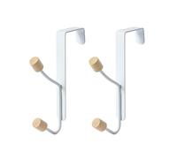 DOETYD 2PCS Over The Door Overdoor Hook Hanger for Clothes,Back of Door Coat Hooks Rack for Bathroom,Bedrooms,White