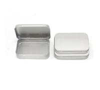 DOETYD 3 Pack Silver Rectangular Metal Hinged Containers, Multipurpose Tobacco Tin Box for DIY, Reusable Tin Case, Portable Small Tins with Lids for Gift Cards, Crafts, Home (Silver)