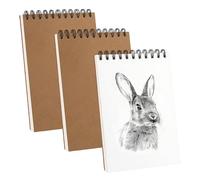DOETYD 3 Pack Sketch Book A5 Drawing Pad,Spiral Bound Sketchbook,Acid-Free Sketchbook for Artists-60 Pages (30 Sheets Each) Ideal for Painting,Memos,Graffiti & Drawing Paper,Premium Art Book