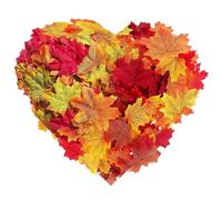 DOETYD 300 Pcs Artificial Autumn Maple Leaves,Mixed 6 Colors Fake Leaves for Thanksgiving Weddings House Fireplace Wall Autumn Decorations