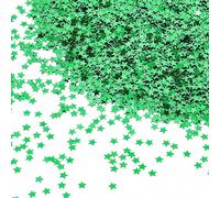 DOETYD 30g Star Confetti Black and Gold Star Table Confetti, 6mm Metallic Glitter Foil Sprinkles Confetti, Sequins Star Confetti for Birthday Wedding Party Halloween Christmas Decoration(Green)