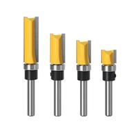 DOETYD 4 Pcs 1/4 Inch Shank router bits Set,Professional Woodworking router bits 1/4 shank with Bearing for Flush Trim Template Cutting abd Straight Edge Milling,Ideal for Joinery and DIY Projects