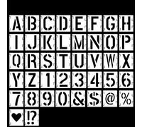 DOETYD 42 Pcs Stencils Letters and Numbers Kit, Reusable Large Letter Stencils, Interlocking Alphabet Stencil for Painting on Wood Wall Fabric Rock DIY Art Projects (6INCH)