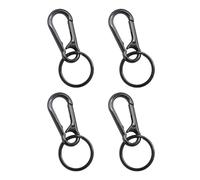 DOETYD 4Pcs Metal Carabiner Keyring Keychain Keyring Clips Key Holder for Men and Women Car Key Heavy Duty With Snap Quick Release Keyring for Outdoors, Backpack,Fishing,Gunmetal Grey
