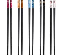 DOETYD 5 Pairs Fiberglass Chopsticks Reusable Fiberglass Chop Sticks Set Non Slip Fancy Dishwasher Safe Easy to Clean Japanese Chinese Korean Chopsticks for Kitchen & Dining Sushi Rice