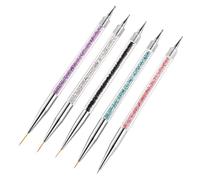 DOETYD 5 Pcs Double Ended Nail Art Brushes Set - Liner & Dotting Pens for DIY Nail Design, Pull Line Painting Tools