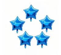 DOETYD 5PCS Blue Star Balloons, Star Shape Foil Balloons 18 Inch Star Balloons Helium for Birthday Valentines Anniversary Engagement Bridal Decoration