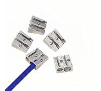 DOETYD 5PCS Metal Pencil Sharpeners with 2 Holes, Double Hole Quality Aluminium Pencil Sharpener for School Office Home Pencil