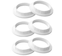 DOETYD 6 Pack E27 Lampshade Reducer Ring White Plastic Reducer Ring Light Shade Reducer Converter Washer for 40mm Lamp Holder