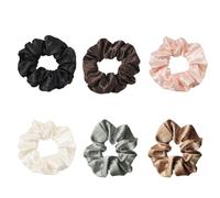 DOETYD 6 Pack Silk Scrunchies Hair Accessories for Women,Softer Than Silk Hair Ties,Elastic Hair Bands Ponytail Holders Hair Scrunchies for Girls Thick Thin Curly Hair