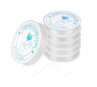 DOETYD 6 Rolls 15MX0.4, 10MX0.6, 10MX0.8, 7MX1.0MM Clear Elastic Thread Clear Craft Making String for Craft Durable Bracelet String for Bracelet Beading and Necklace Making