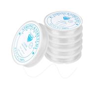 DOETYD 6 Rolls 21M X1mm Clear Elastic Thread Clear Craft Making String for Craft Durable Bracelet String for Bracelet Beading and Necklace Making