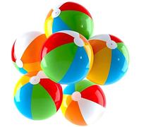 DOETYD 6PCS 9" Beach Ball Set, Colourful Inflatable Pool Toys for Kids and Adults, Fun Summer Party Supplies, Outdoor Games Water Ball Decorations for Pool Beach and Holiday