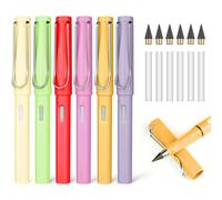 DOETYD 6pcs Infinity Pencils Durable Writing Everlasting Pencil Forever Inkless Pencil with Eraser for Writing Drawing School Office Home
