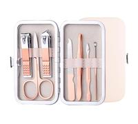 DOETYD 7 in 1 Manicure Set Professional Nail Clipper Nail Scissors Stainless Steel Nail Care Tool Eyebrow Grooming Kit Portable Travel Pedicure Kit with Luxurious Leather Case for Men & Women