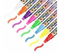 DOETYD 8 PCS Liquid Chalk Pens for Blackboard,Multicolored Blackboard Paint Erasable-10mm Thick Tips Chalk Pens for Chalkboard,Windows,Menu Board,Car&Glass