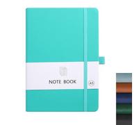 DOETYD A5 Journal Notebook 192 Pages 14.5 x 21cm Work Diary Book with Hardback Cover for Women and Men Office Home School (Cyan)