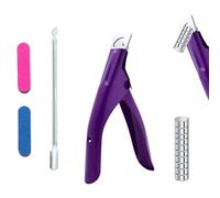 DOETYD Acrylic Nail Clipper Set Stainless Steel Gel False Nail Tip Clippers Professional Manicure Tool with Magnets Nails File and Cuticle Pusher U-Shaped Rustproof for Home Salon Nails Art