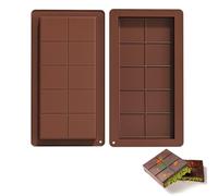 DOETYD Chocolate Moulds, Silicone Bar Mold, Deep Candy Moulds, 10 Cavity Reusable Chocolate & Cake Mold - 2 PCS