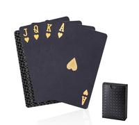 DOETYD Cool Waterproof Plastic Playing Poker Deck of Cards for Gift Party Game,Black and Gold