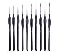 DOETYD Detail Paint Brush Set of 10 contains 10 different sizes of Art Paint Brushes Fine Detail Paint Brushes for Watercolor Acrylic Oil Painting (Black)