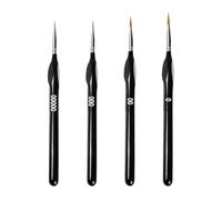 DOETYD Detail Paint Brush Set of 4 contains 4 different sizes of Art Paint Brushes Fine Detail Paint Brushes for Watercolor Acrylic Oil Painting (Black)