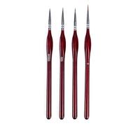 DOETYD Detail Paint Brush Set of 4 contains 4 different sizes of Art Paint Brushes Fine Detail Paint Brushes for Watercolor Acrylic Oil Painting (Red)