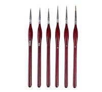 DOETYD Detail Paint Brush Set of 6 contains 6 different sizes of Art Paint Brushes Fine Detail Paint Brushes for Watercolor Acrylic Oil Painting (Red)