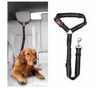 DOETYD Dog Car Seat Belt - Adjustable Pet Car Pillow Harness, Cushioned Dog Restraint, Durable Nylon Elastic Leash (Black)