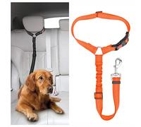 DOETYD Dog Car Seat Belt - Adjustable Pet Pillow Harness, Cushioned Elastic Leash, Restraint Dog Safety Leash (Orange)
