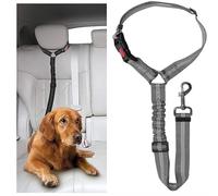 DOETYD Dog Car Seat Belt - Adjustable Pet Pillow Harness, Cushioned Leash, Durable Elastic Leash, Car Safety Restraint (Grey)
