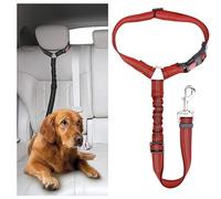 DOETYD Dog Car Seat Belt - Adjustable Pet Pillow Harness, Cushioned Leash, Durable Elastic Leash, Safety Restraint (Red)
