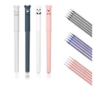 DOETYD Erasable Gel ink Pens 4 Pens+15 Refills Cute Animal Pen Erasable Gel ink Rollerball for School Office Adults Kids Students