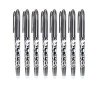 DOETYD Erasable Pens Rub Out Pens, 8 Black Erasable Gel Pens with Eraser 0.5mm Tip for School Office Students Adults