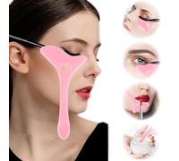 DOETYD Eyeliner Stencils, Silicone Winged Eyeliner Tool, Reusable Mascara Shield, Multi-Purpose Eyeshadow Applicators Guard, Perfect for Beginners Makeup Enthusiasts and Professionals Pink