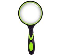 DOETYD Magnifying Glass 10X Green Handheld 75mm Magnifier with Non-Slip Handle Magnifying Len for Seniors Reading or Hobbies