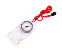 DOETYD Navigation Compass Map Ruler Magnifier with Adjustable Lanyard for Explorer Outdoor Adventure Enthusiasts, Navigation Compass for Map Reading Orienteering Survival, Red