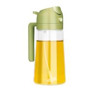 DOETYD Oil Spray Bottle 600ml/20.29oz 2 in 1 Glass Oil Dispenser Sprayer for Kitchen Cooking Baking BBQ Salad Olive Air Fryer (Green)