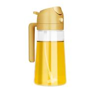 DOETYD Oil Spray Bottle 600ml/20.29oz 2 in 1 Glass Oil Dispenser Sprayer for Kitchen Cooking Baking BBQ Salad Olive Air Fryer (Yellow)