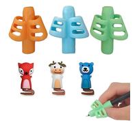 DOETYD Pack of 6 Soft Silicone pencil grips for children, ergonomic pen grips for left and right-handed users, handwriting posture correction aid for kids and adults (Assorted Colours)