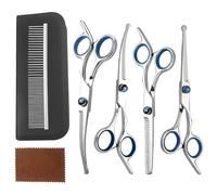 DOETYD Pet Grooming Scissors, Upper Curved Pet Grooming Scissors Set with Safety Rounded Tips, 6.7-Inch, Stainless Steel, Pet Cat and Dog Hair Trimming, Professional Pet Hair Care Tool.