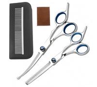 DOETYD Pet Grooming Scissors, Upper Curved Pet Grooming Scissors Set with Safety Rounded Tips, 6.7-Inch, Stainless Steel, Pet Cat and Dog Hair Trimming, Professional Pet Hair Care Tool.