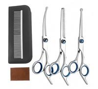 DOETYD Pet Grooming Scissors, Upper Curved Pet Grooming Scissors Set with Safety Rounded Tips, 6.7-Inch, Stainless Steel, Pet Cat and Dog Hair Trimming, Professional Pet Hair Care Tool.